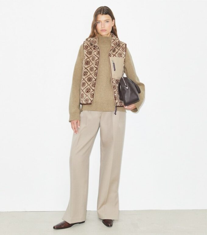 Gilet in pile con monogramma T Monogram Gilet in pile con monogramma T Monogram