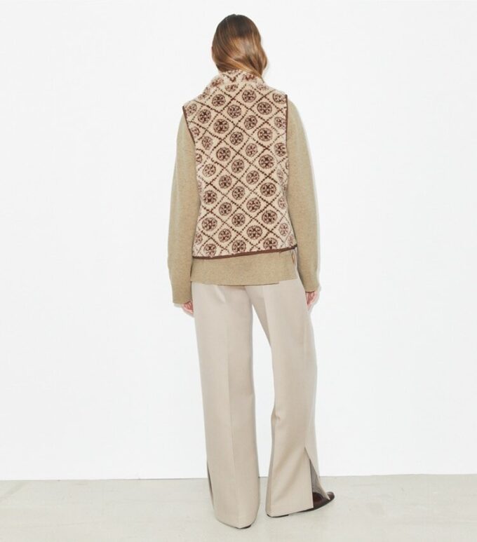 Gilet in pile con monogramma T Monogram Gilet in pile con monogramma T Monogram