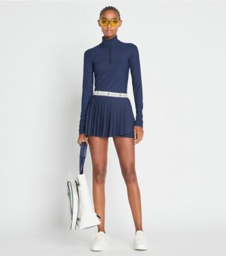 Gonna a pieghe in jersey jacquard performante