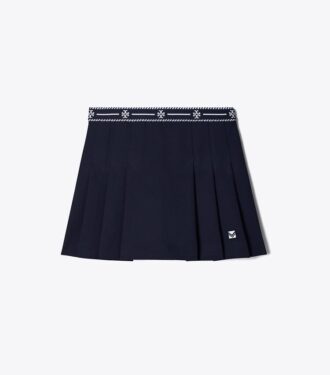 Gonna da tennis in twill tecnico con nastro con logo