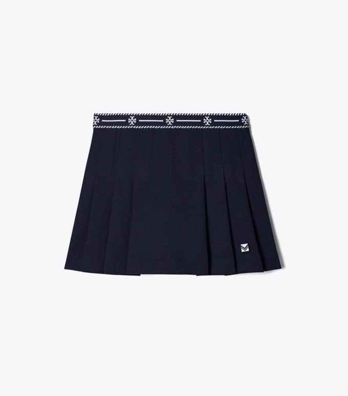 Gonna da tennis in twill tecnico con nastro con logo Gonna da tennis in twill tecnico con nastro con logo