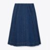 Gonna in denim plissettata