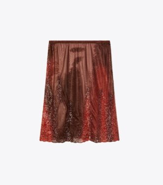 Gonna in jersey mesh decorata
