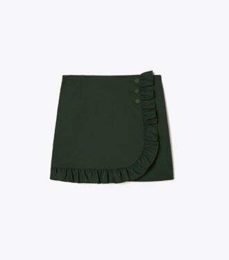 Gonna-pantaloncino con volant in twill tecnico Gonna-pantaloncino con volant in twill tecnico