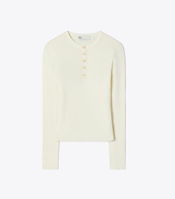 Henley in viscosa a costine