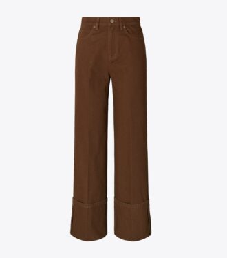 Jeans a gamba dritta con risvolto