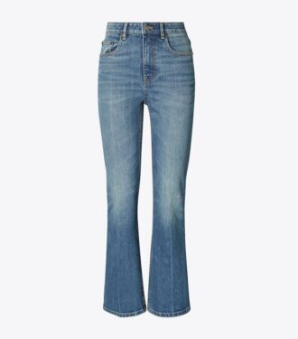 Jeans cropped a zampa