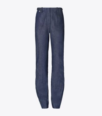 Jeans in cotone con zip alla caviglia