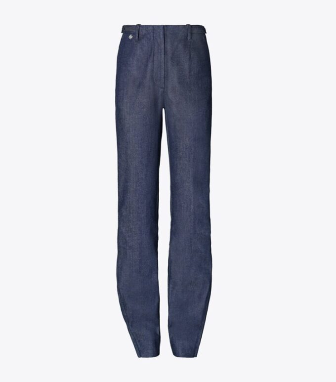 Jeans in cotone con zip alla caviglia Jeans in cotone con zip alla caviglia