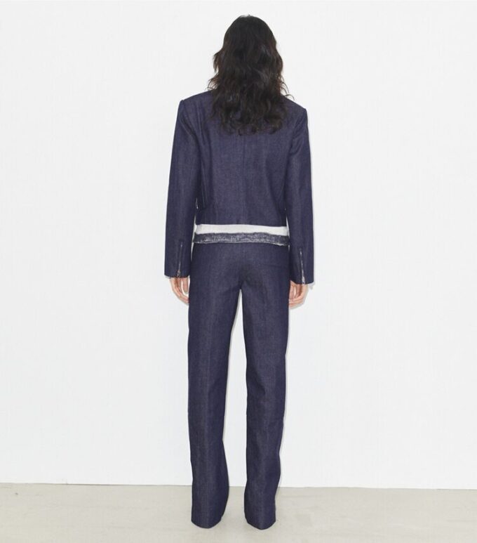 Jeans in cotone con zip alla caviglia Jeans in cotone con zip alla caviglia