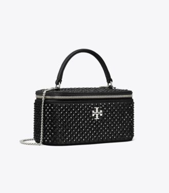 Kira Embellished Satin Vanity Case