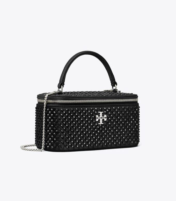 Kira Embellished Satin Vanity Case