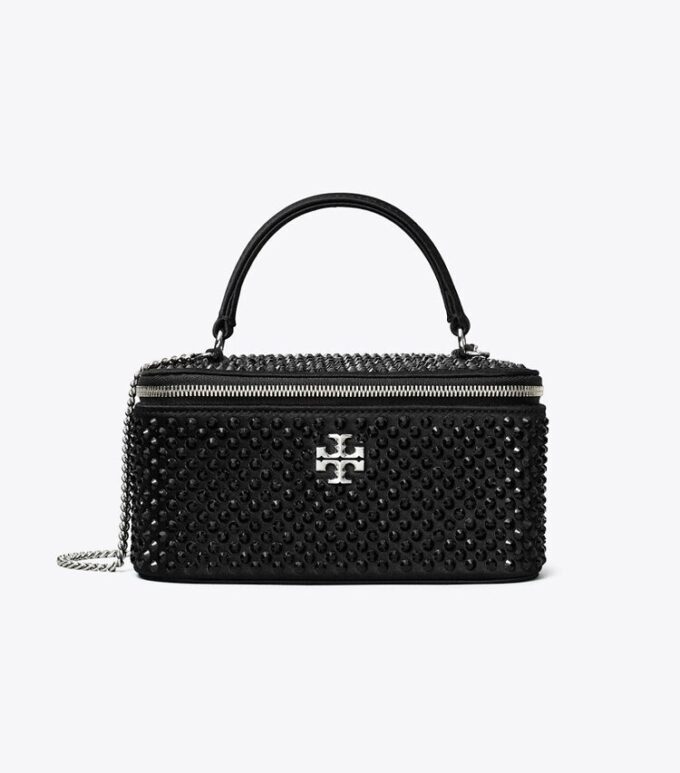 Kira Embellished Satin Vanity Case
