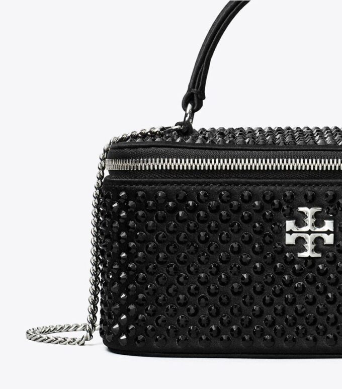 Kira Embellished Satin Vanity Case