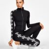 Top con zip e logo riflettente in nylon Top con zip e logo riflettente in nylon
