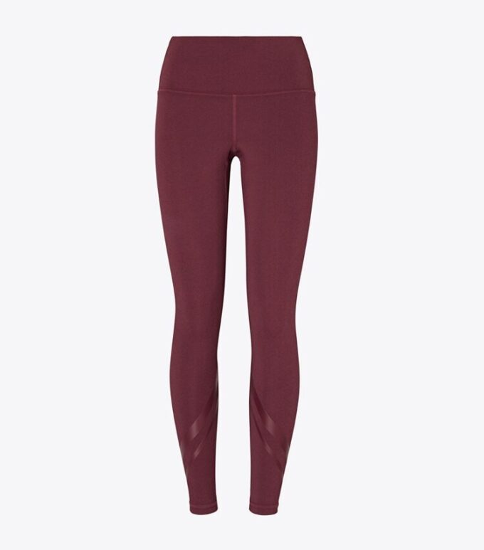 Leggings a vita alta con tasche laterali e motivo chevron in tessuto melange Leggings a vita alta con tasche laterali e motivo chevron in tessuto melange