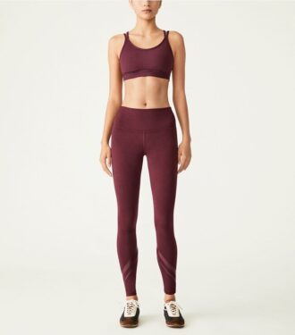 Leggings a vita alta con tasche laterali e motivo chevron in tessuto melange