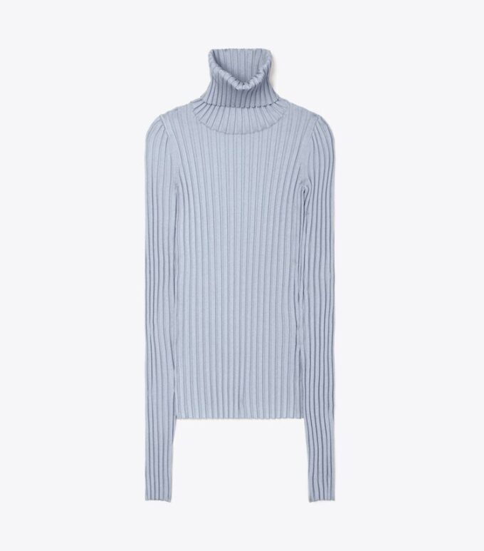 Maglia a collo alto a coste