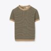 Maglia a collo alto in nylon a righe