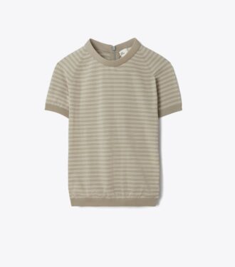 Maglia a collo alto in nylon a righe