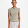 Maglia a collo alto in nylon a righe