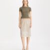 Maglia a collo alto in nylon a righe