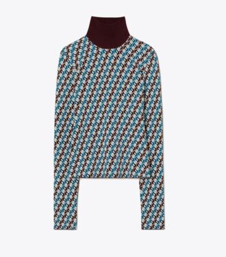Maglia a collo alto jacquard Maglia a collo alto jacquard
