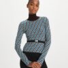 Maglia a collo alto jacquard Maglia a collo alto jacquard