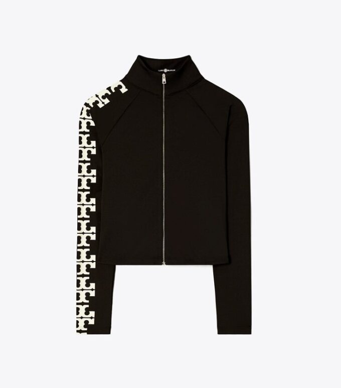 Maglia con zip e logo in nylon Maglia con zip e logo in nylon