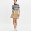 Maglia da tennis a maniche corte a righe in cashmere Maglia da tennis a maniche corte a righe in cashmere