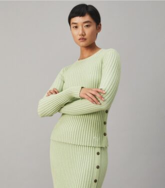Maglia girocollo a righe lurex