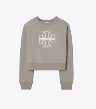 Maglia girocollo con logo in ciniglia