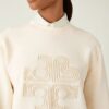 Maglia girocollo in felpa francese pesante con logo a cuore