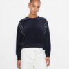 Maglia girocollo in velluto con logo T Maglia girocollo in velluto con logo T