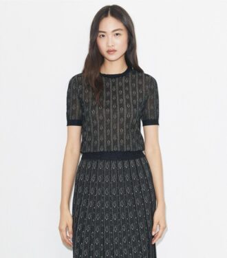 Maglia girocollo jacquard