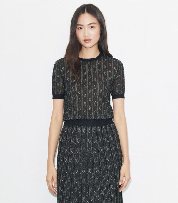 Maglia girocollo jacquard Maglia girocollo jacquard