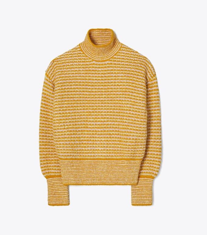 Maglione a collo alto con maniche a palloncino