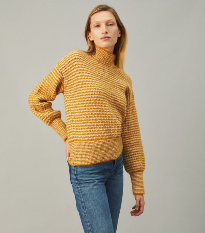 Maglione a collo alto con maniche a palloncino