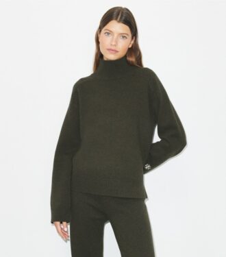 Maglione a collo alto in lana merino