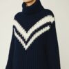 Maglione a collo alto in lana merino con motivo a zig zag Maglione a collo alto in lana merino con motivo a zig zag