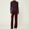 Maglione a collo alto in maglia morbida a coste a righe Maglione a collo alto in maglia morbida a coste a righe