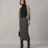 Maglione con maniche in lamé a righe increspate