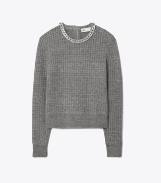 Maglione girocollo con catena