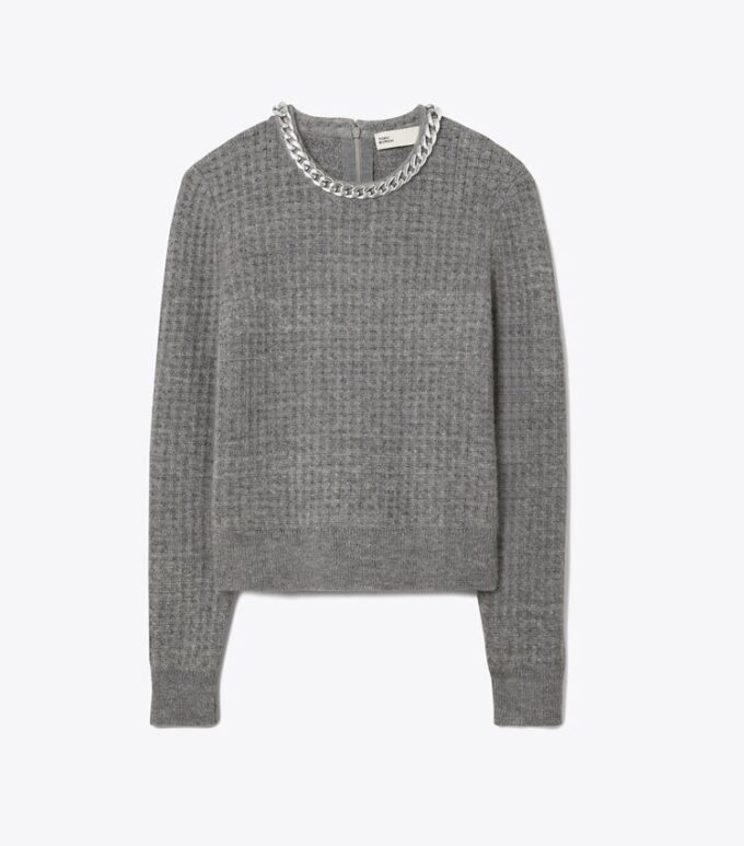 Maglione girocollo con catena