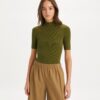 Maglione girocollo con mezza zip