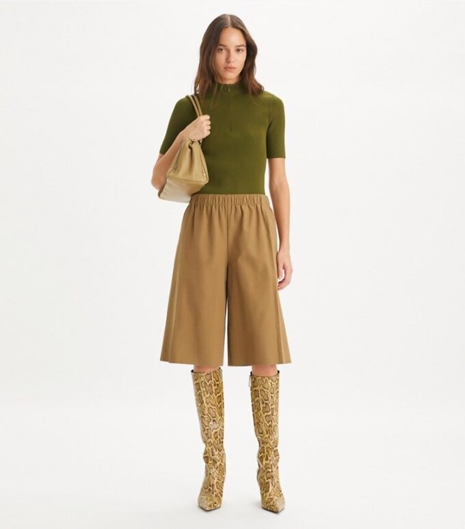 Maglione girocollo con mezza zip