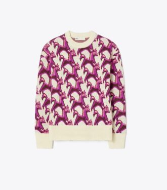 Maglione girocollo in lana jacquard