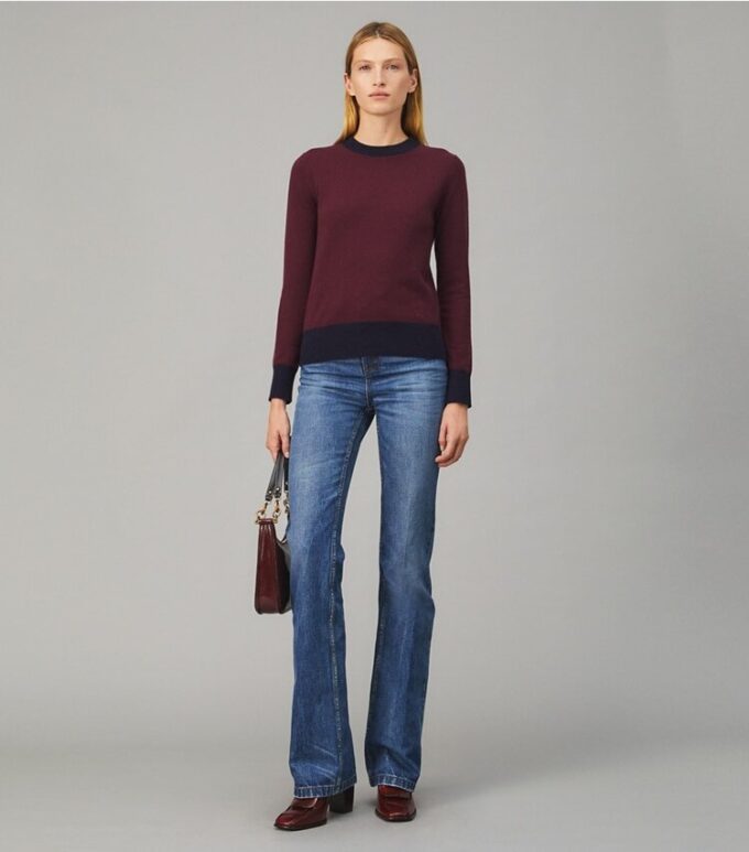 Maglione in cashmere color block
