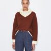 Maglione in lana con collo a contrasto Maglione in lana con collo a contrasto