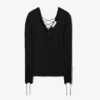 Maglione in lana con lacci